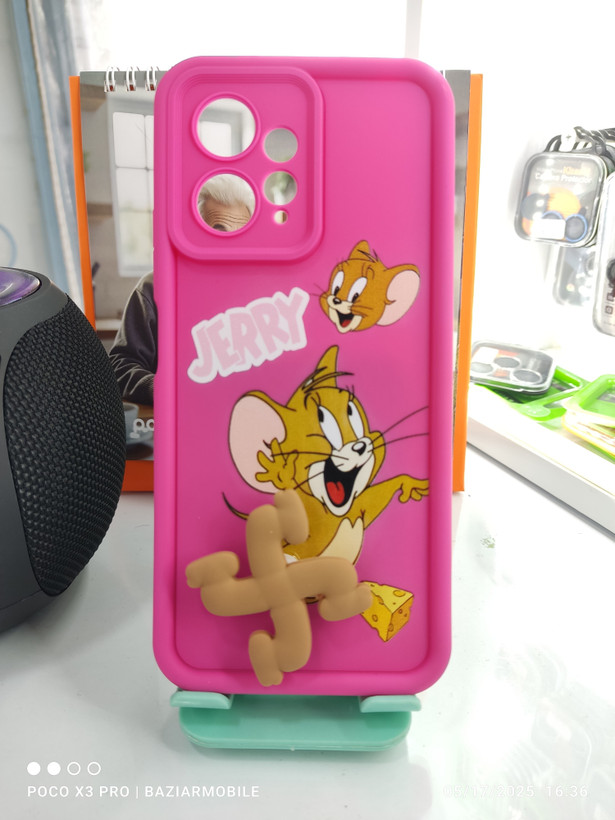 قاب سیلیکونی فانتزی تام و جری اسپینر دار Redmi note 12 4g
