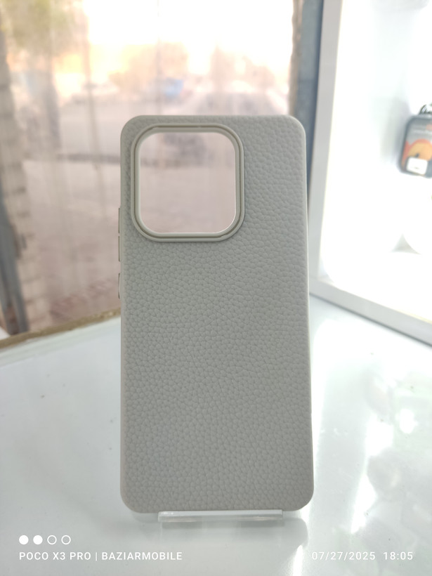 قاب کروکودیل بدون مگ سیف گوشی Redmi Note 14 4g رنگ خاکستری
