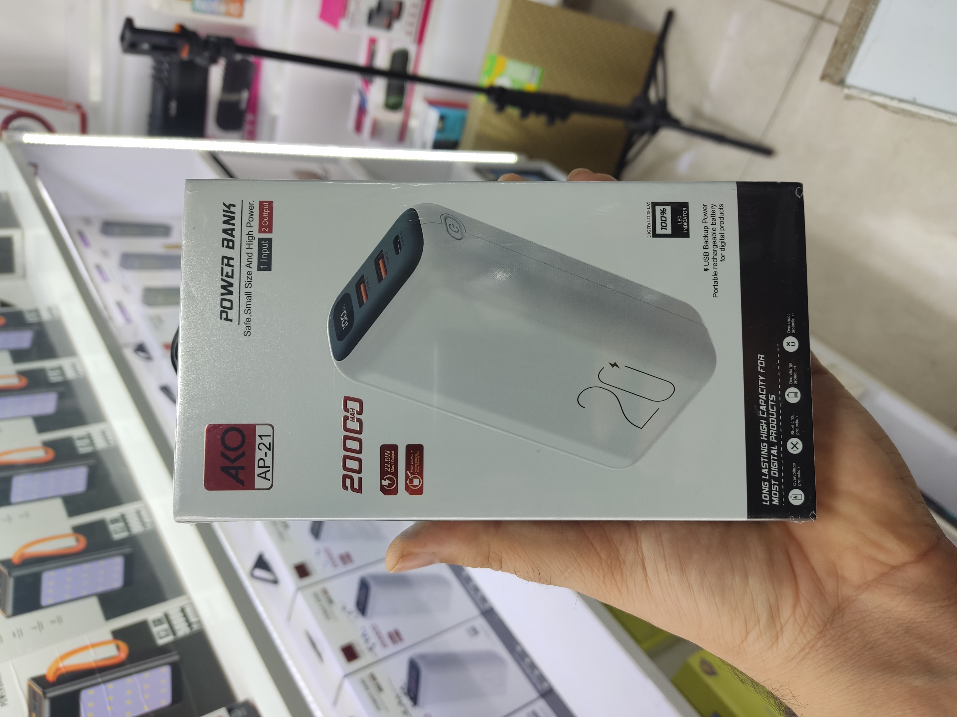 پاوربانک اورجینال 20000 آکو AKO مدل AP21 فست شارژ (پک پلمپ 3 ماه ضمانت فروشگاه)