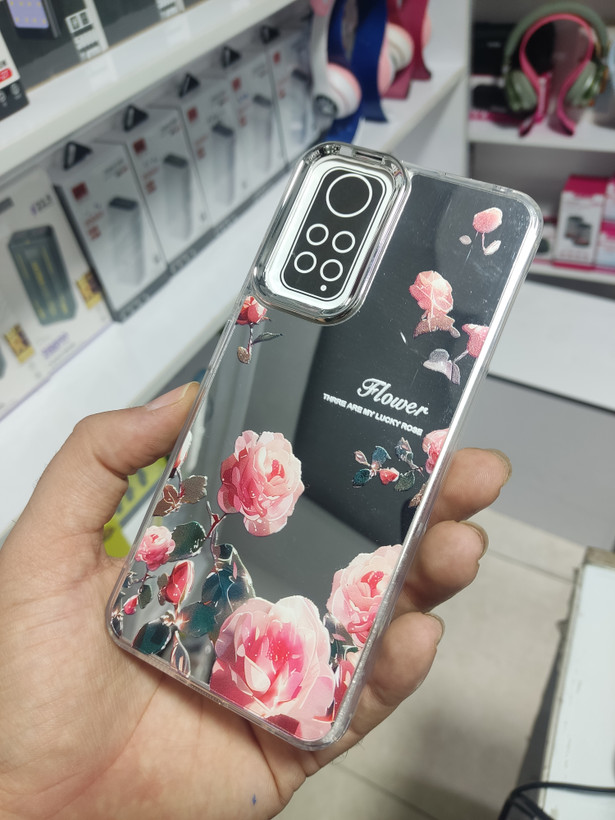 قاب فانتزی دخترونه آینه ای طرح گل دار گوشی Xiaomi Redmi Note 12s/ Redmi Note 11 4g / Note 11 s