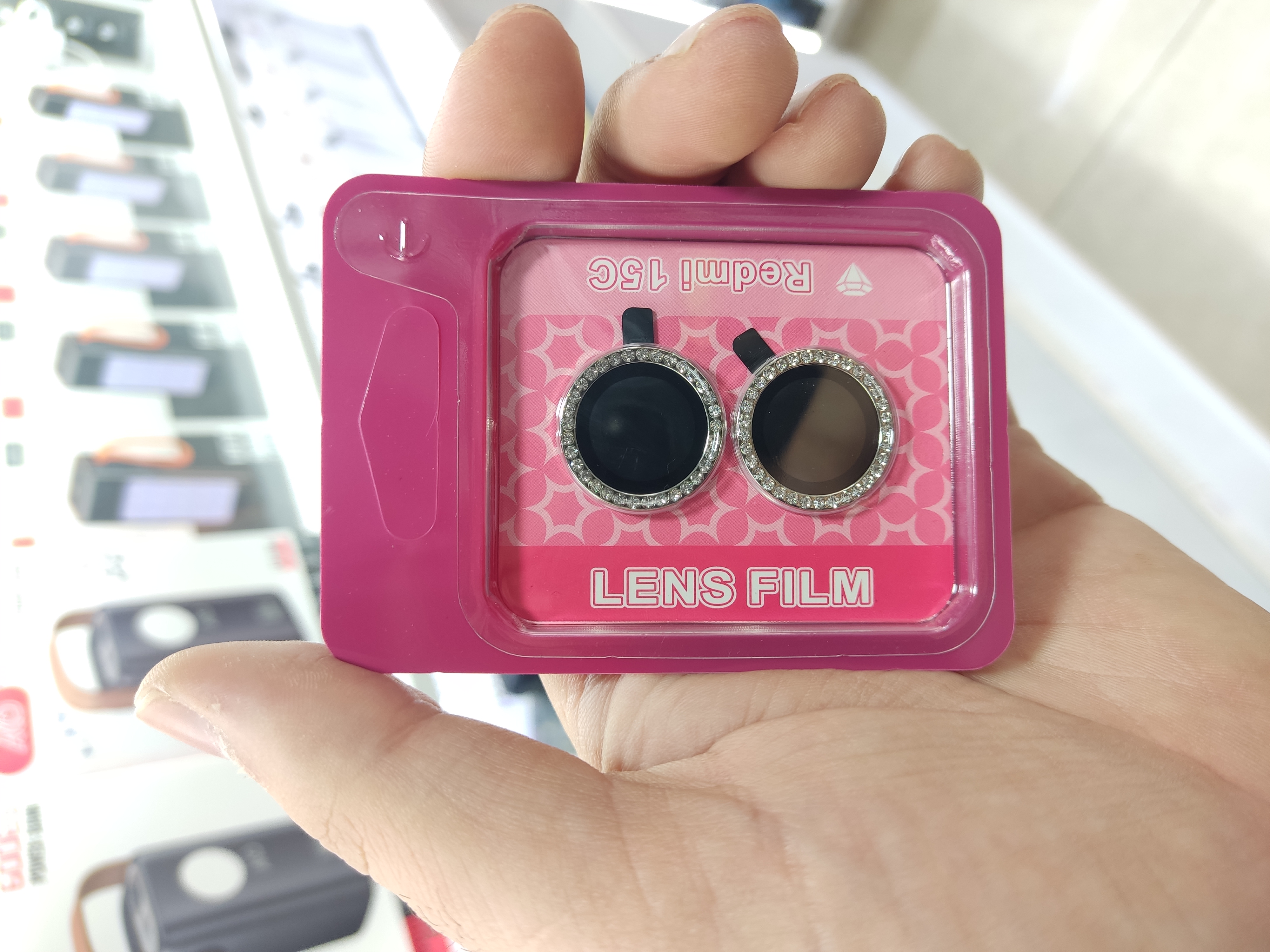 محافظ لنز رینگی اورجینال نگین دار Xiaomi Redmi 15C / Poco C85 / Poco X6 5G - نقره ای (پک دار) - MPS