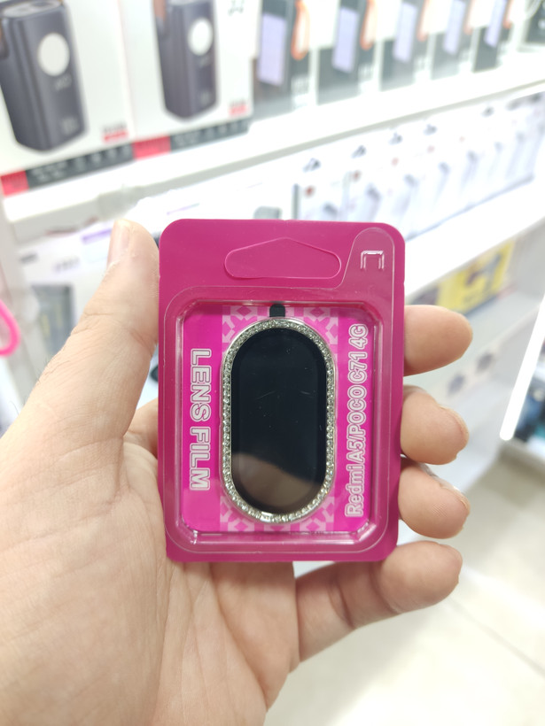 محافظ لنز رینگی اورجینال Full Cover نگین دار Xiaomi Redmi A5 / Poco C71 - نقره ای (پک دار) - MPS