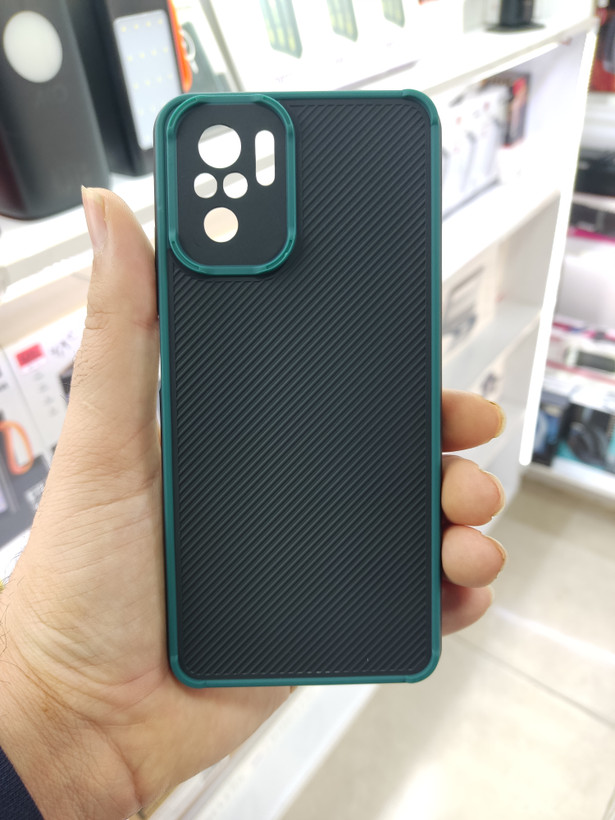قاب کربنی محافظ لنزدار Xiaomi Redmi Note 10 4G / Redmi Note 10S / Poco M5S - سبز