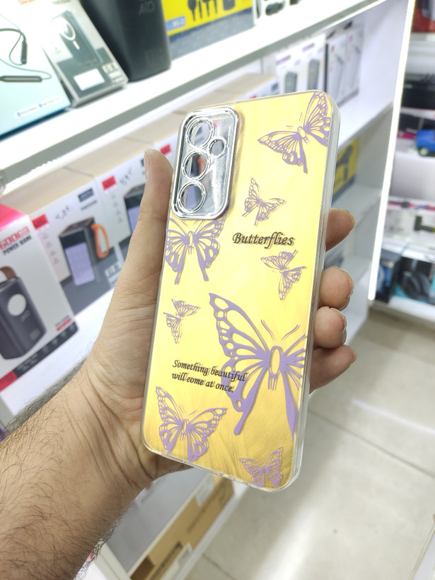 قاب فانتزی طرح پروانه بنفش دارای محافظ لنز برجسته گوشی Samsung A05s