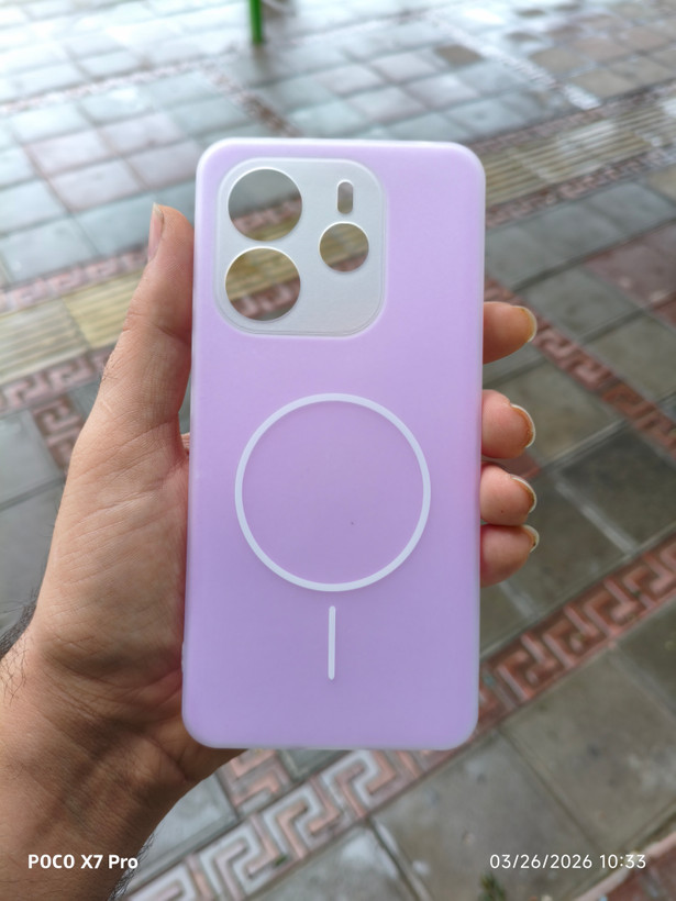 قاب فانتزی دو تیکه مگسیف رنگی گوشی Xiaomi Redmi note 14 4g رنگ بنفش