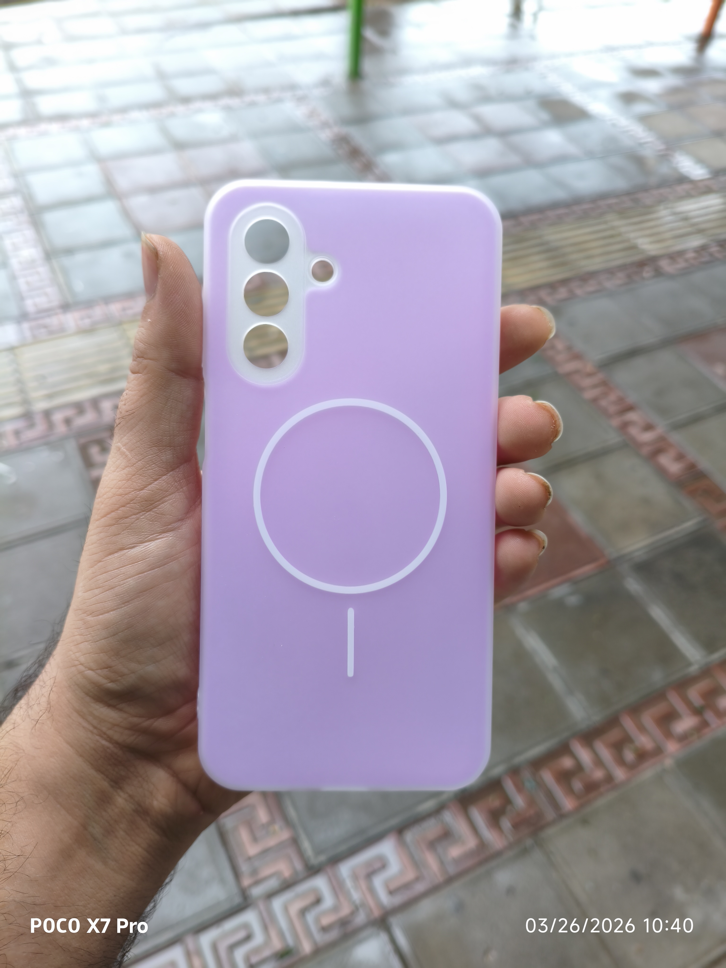 قاب فانتزی دو تیکه مگسیف رنگی گوشی Samsung A17 رنگ بنفش