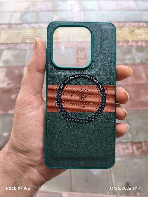 قاب Santa Barbara چرمی مگسیف فعال گوشی Redmi Note 14 4g رنگ سبز