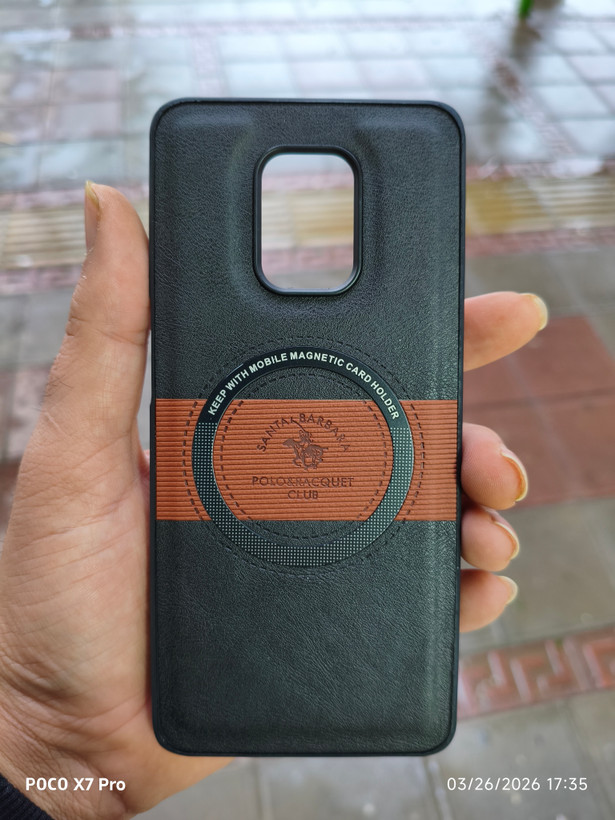 قاب Santa Barbara چرمی مگسیف فعال گوشی Xiaomi Redmi note 9 pro / Redmi note 9s رنگ مشکی