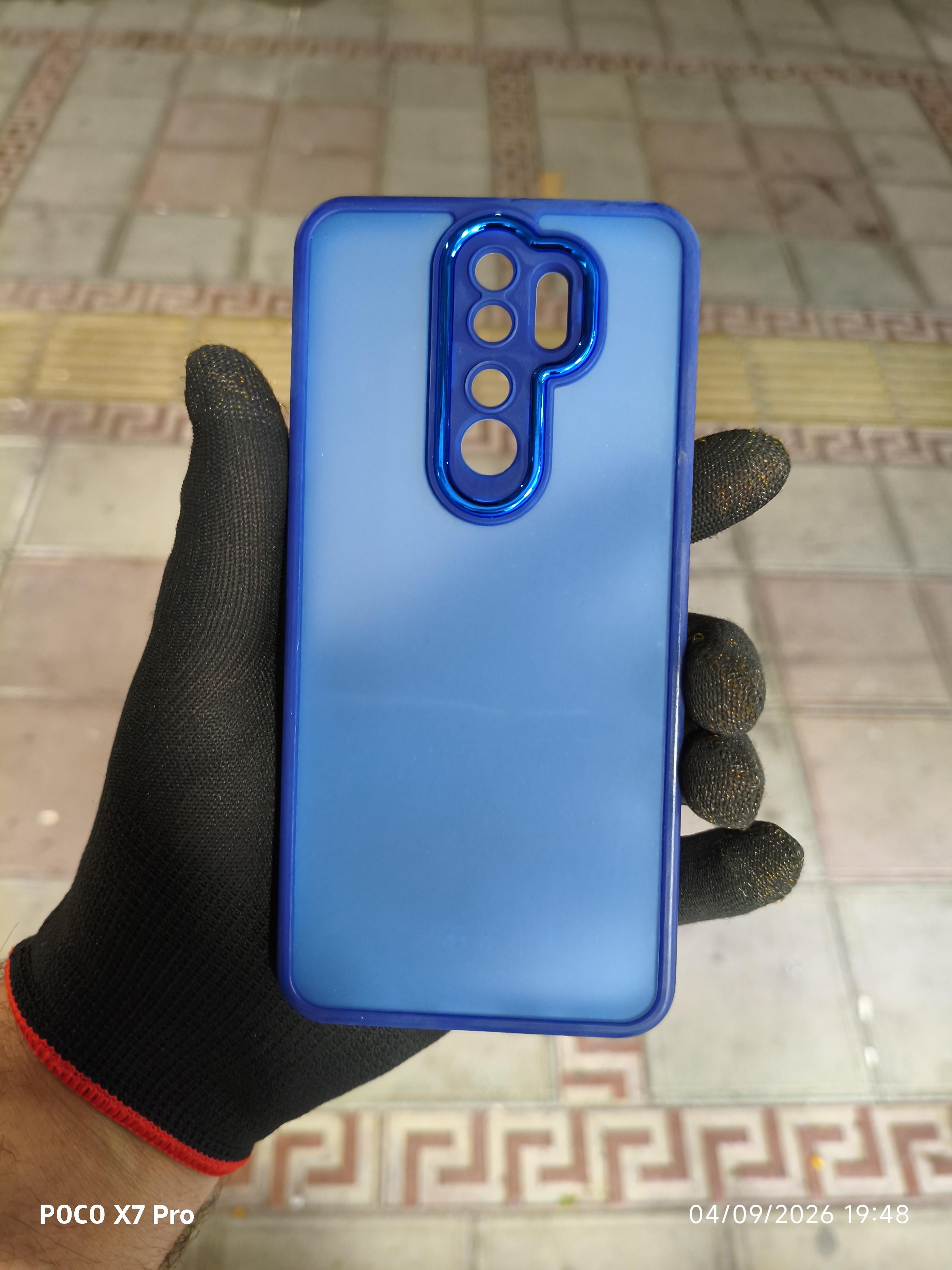 قاب مات دور برجسته گوشی Redmi Note 8 pro رنگ آبی