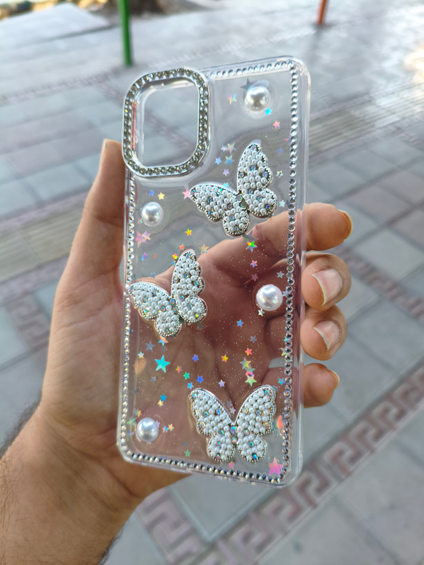 قاب فانتزی شاین دار دور اکلیلی پروانه ای ستاره دار گوشی Samsung A07