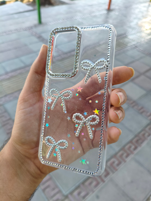 قاب فانتزی شاین دار دور اکلیلی پاپیونی ستاره دار گوشی Samsung A36 / A56