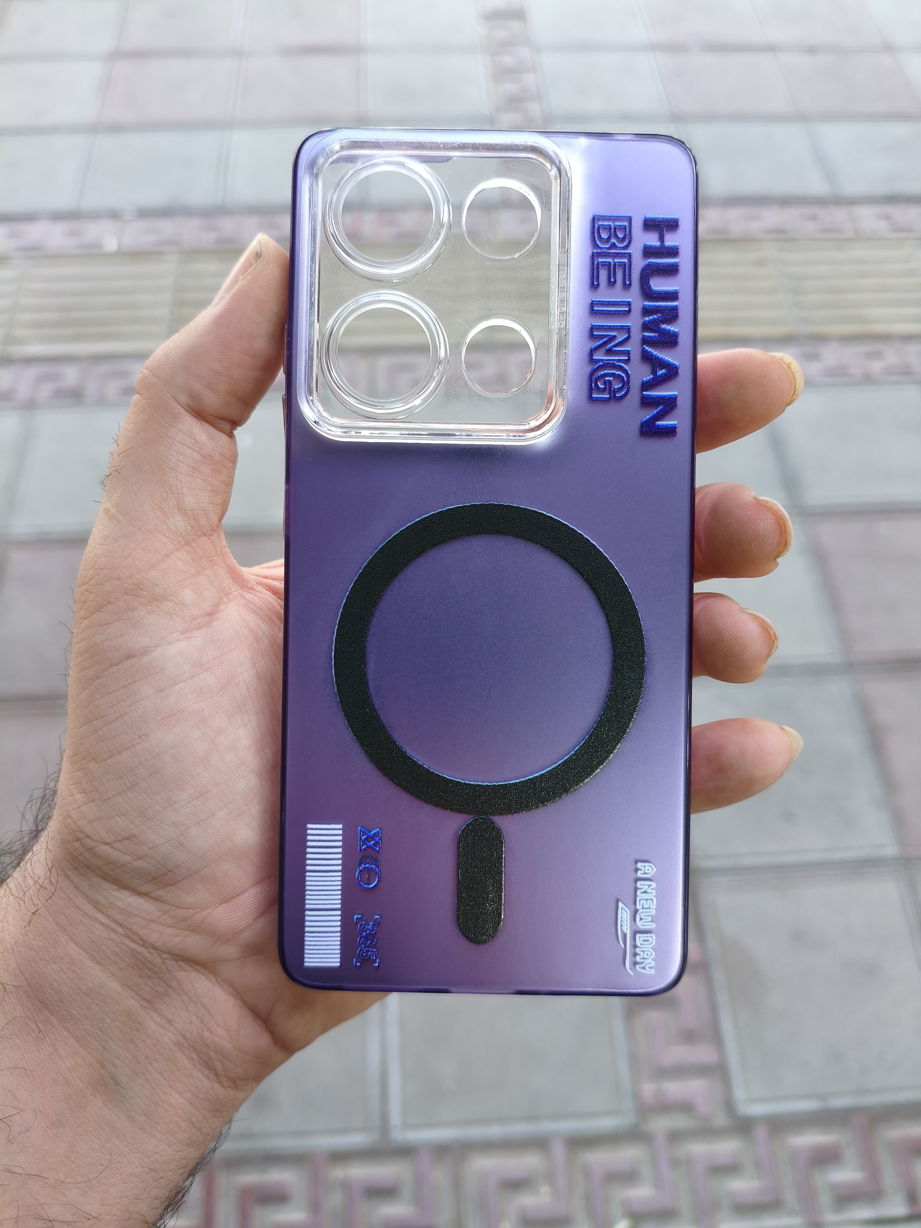 قاب اورجینال socool طرح مگ سیف  گوشی Xiaomi Redmi Note 13 pro 4g /Xiaomi Redmi Note 14S / Poco M6 Pro رنگ بنفش دارای محافظ دوربین