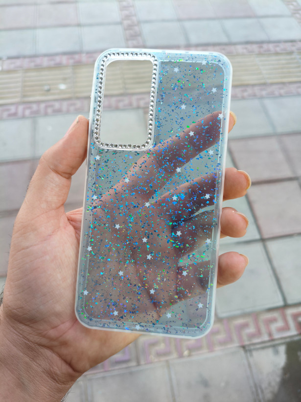 قاب فانتزی شاین دار اکلیلی رزینی ستاره دار دور دوربین نگین کار شده گوشی Samsung A36 / A56