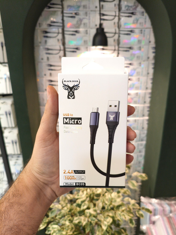 کابل شارژ میکرو micro مدل BC05 برند black deer (100% ORG) با 6 ماه ضمانت فروشگاه