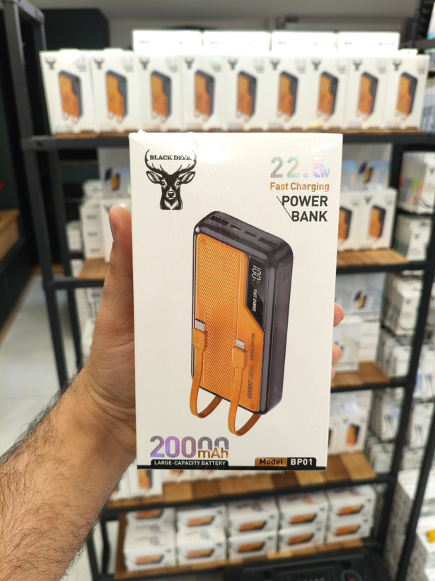 پاور بانک ظرفیت 20/000 خروجی 22.5 وات مدل BP01 برند black deer (100% ORG) با 6 ماه ضمانت فروشگاه