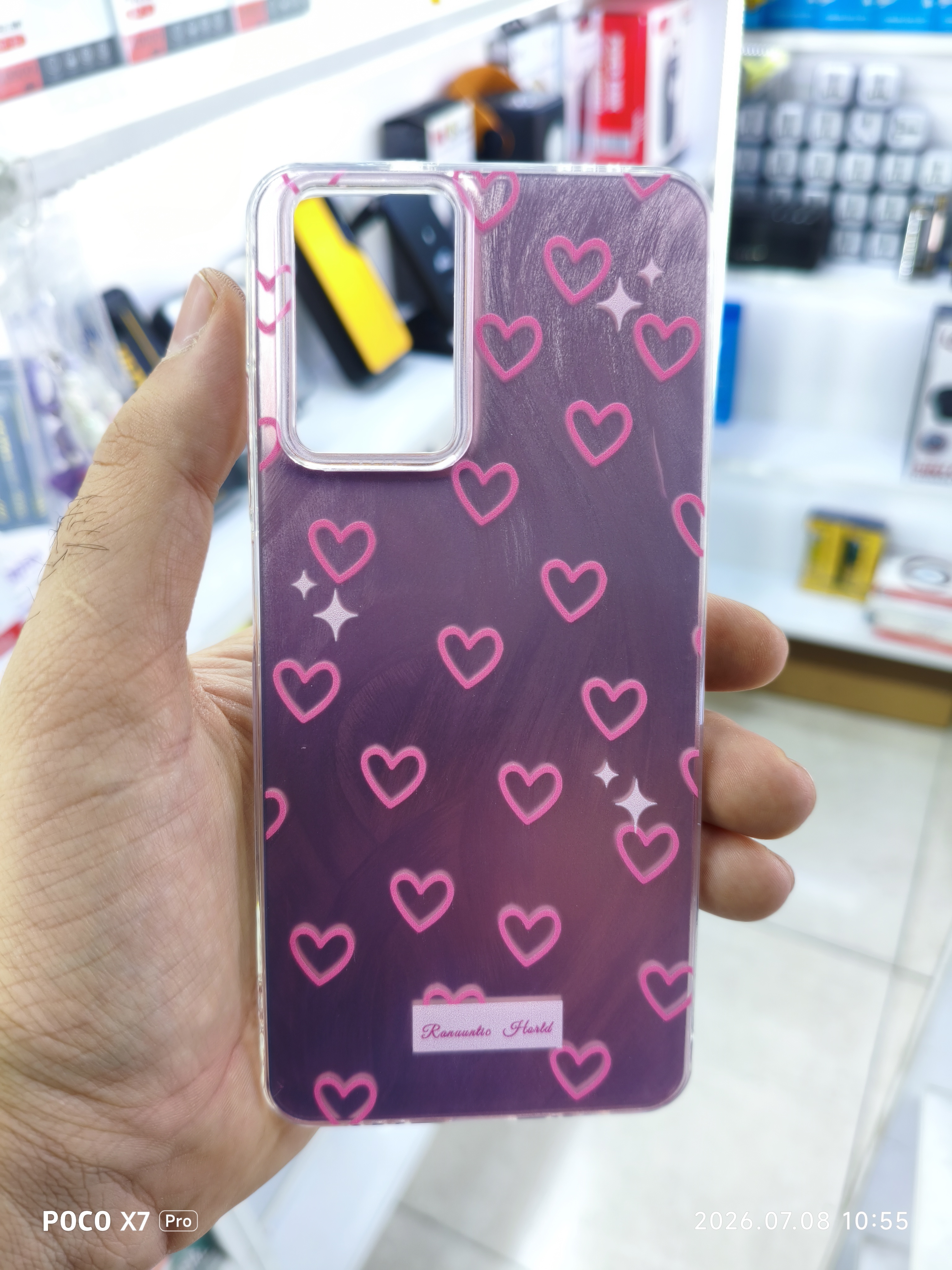 قاب فانتزی قلب صورتی گوشی Xiaomi Redmi Note 10 4g / note 10s