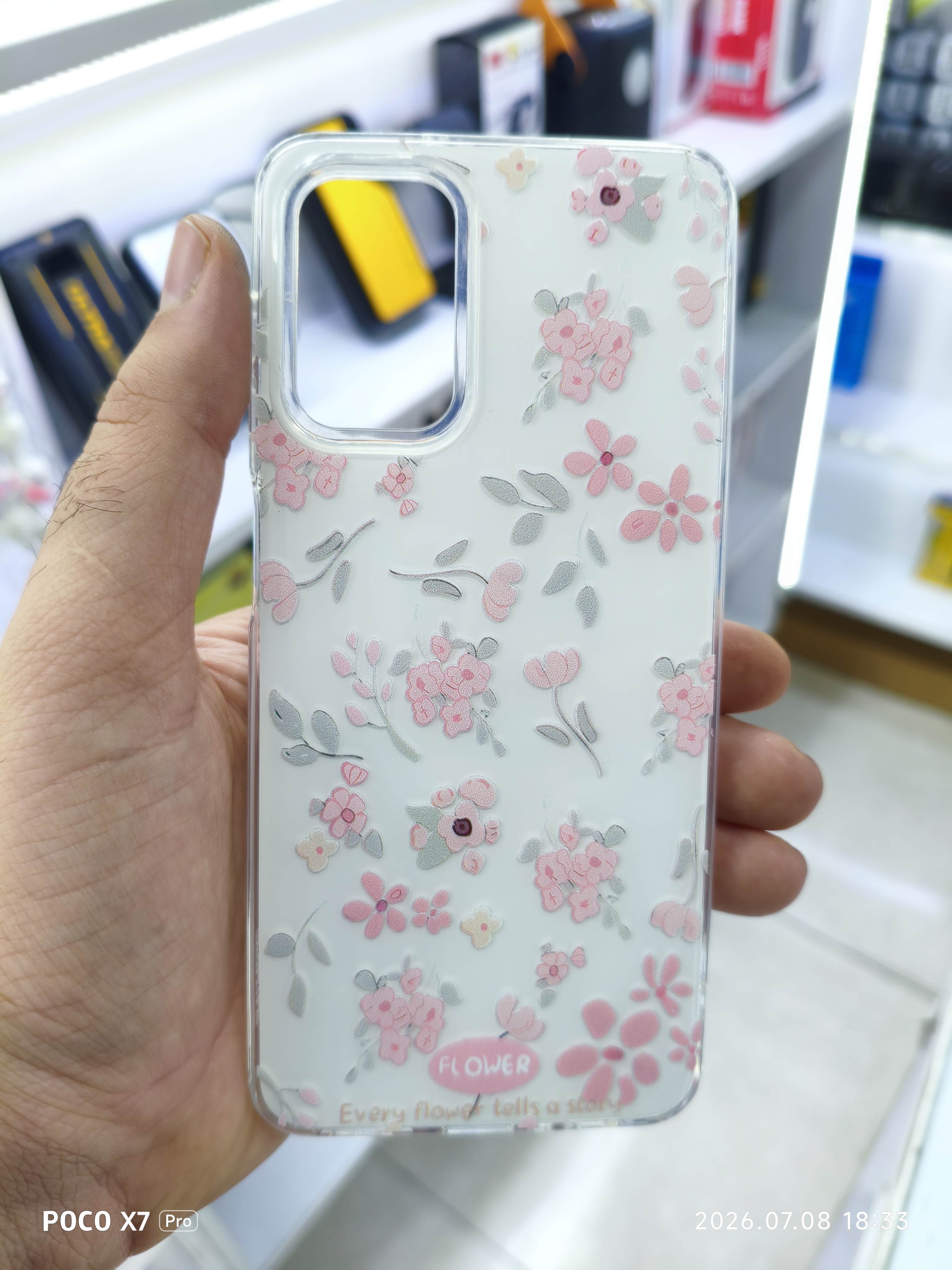 قاب گل صورتی لایت بگ گراند سفید گوشی Samsung A13/A23/A32 5g/A04s