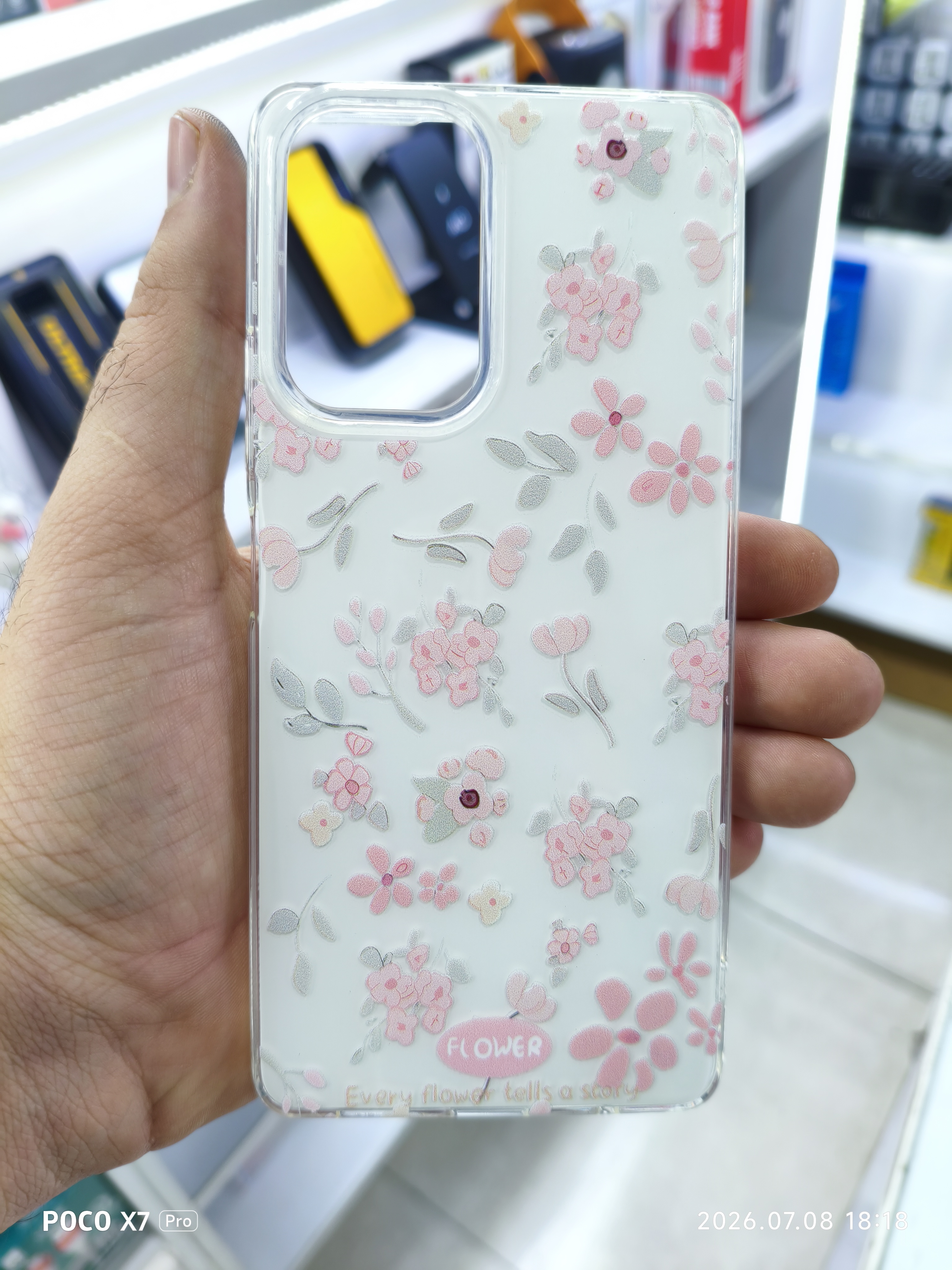 قاب گل صورتی لایت بگ گراند سفید گوشی Xiaomi Redmi Note 10 pro 4g
