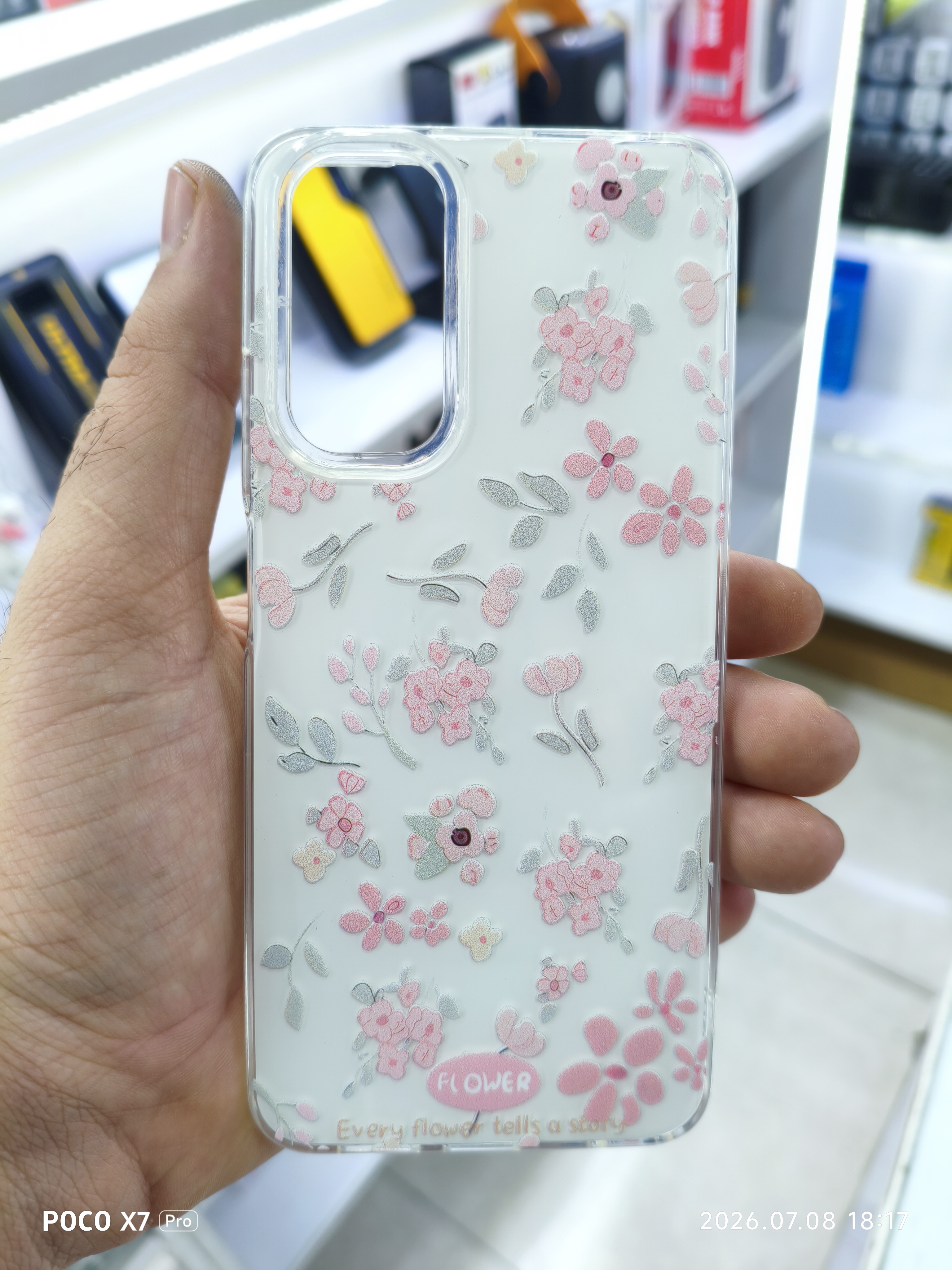 قاب گل صورتی لایت بگ گراند سفید گوشی Xiaomi Redmi Note 11 4g/ note 11s / note 12s
