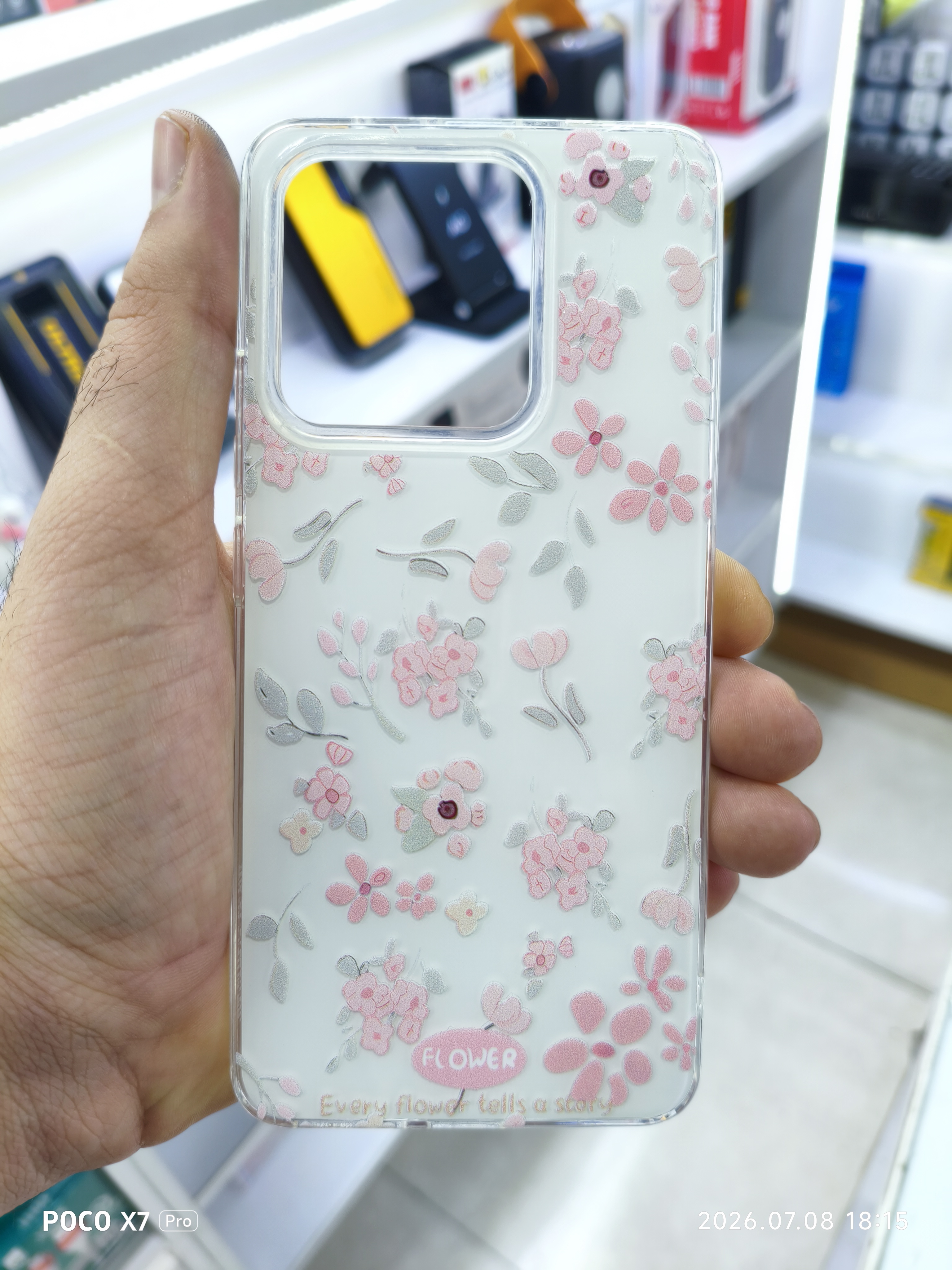 قاب گل صورتی لایت بگ گراند سفید گوشی Xiaomi Redmi Note 13 4g