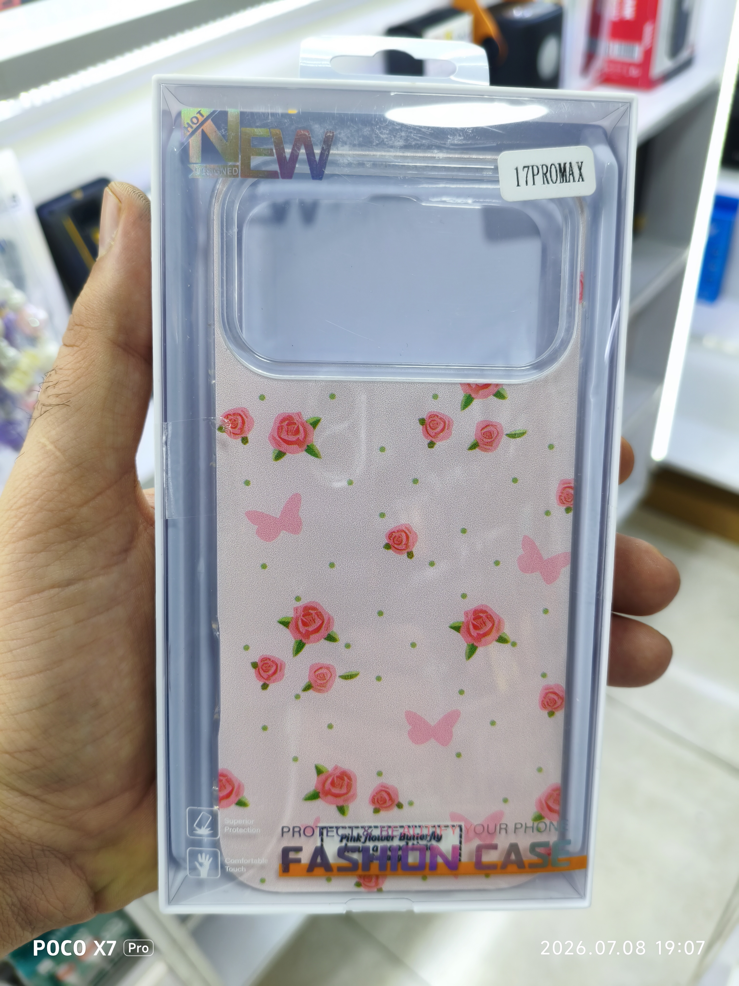 قاب گل رز فانتزی گوشی Iphone 17 pro max