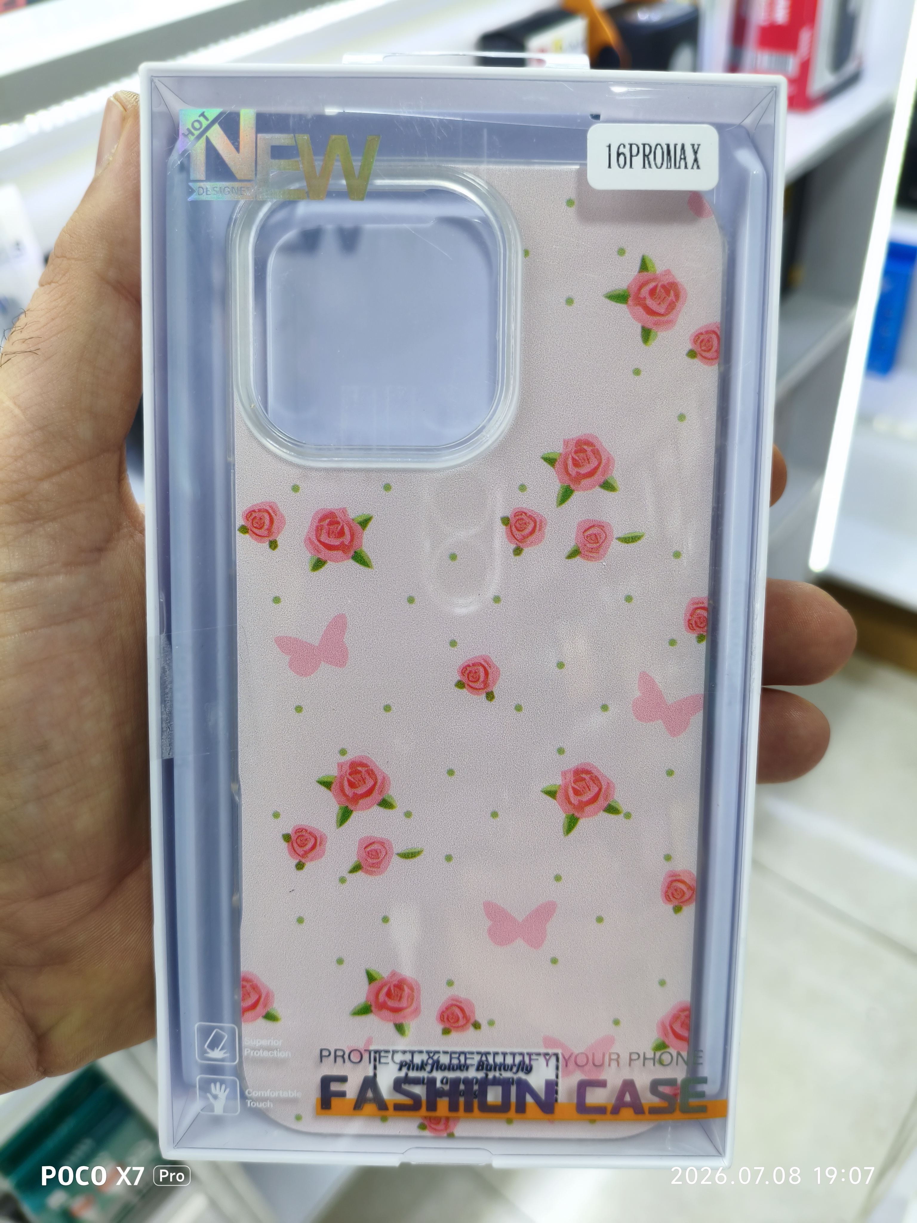 قاب گل رز فانتزی گوشی Iphone 16 pro max