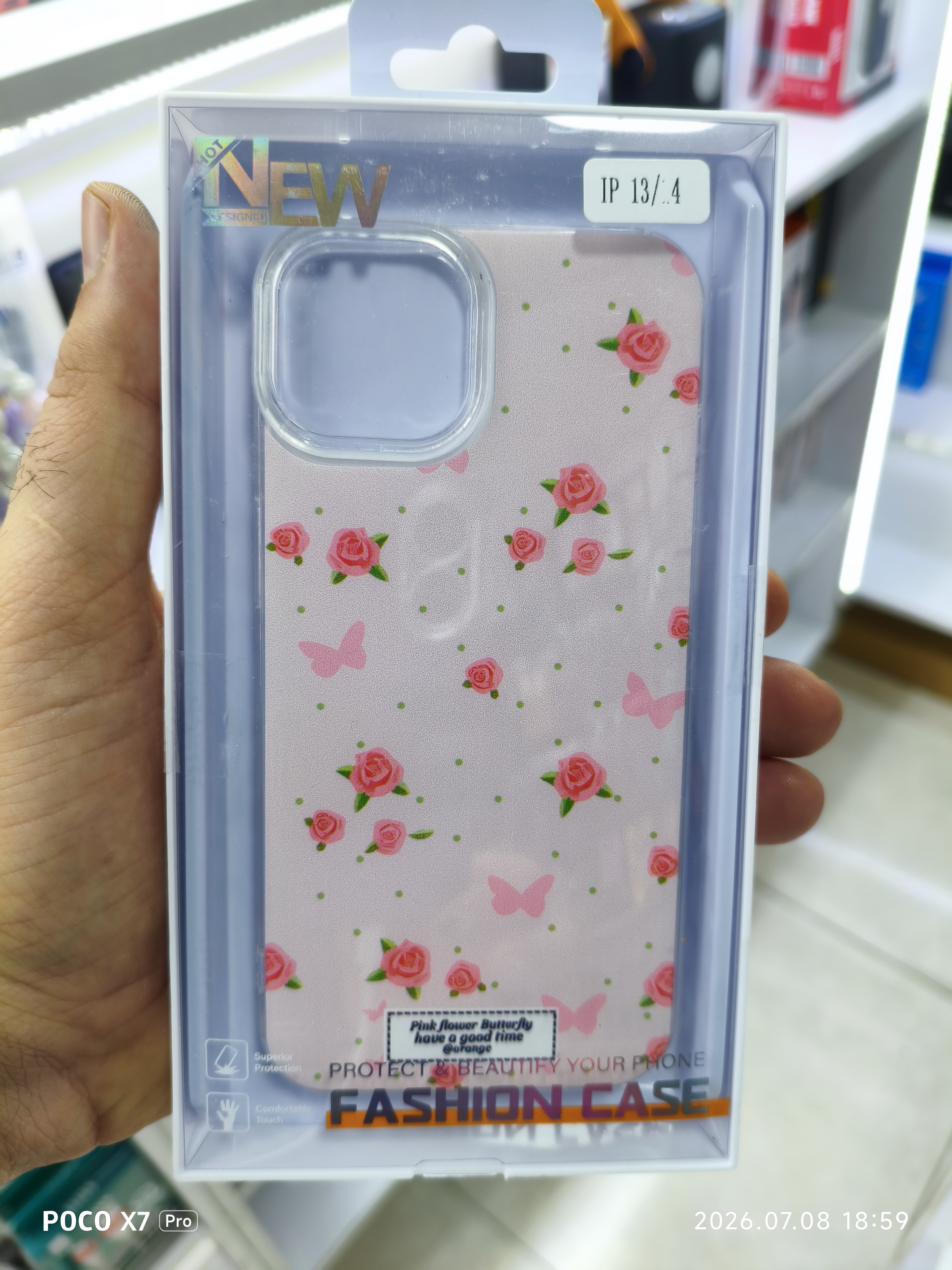 قاب گل رز فانتزی گوشی Iphone 13/14