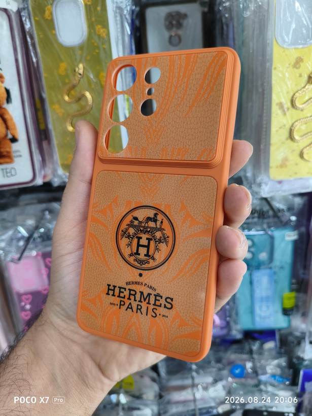 قاب Samsung S26 ultra طرح هرمس Hermes | قاب لوکس و خاص نارنجی