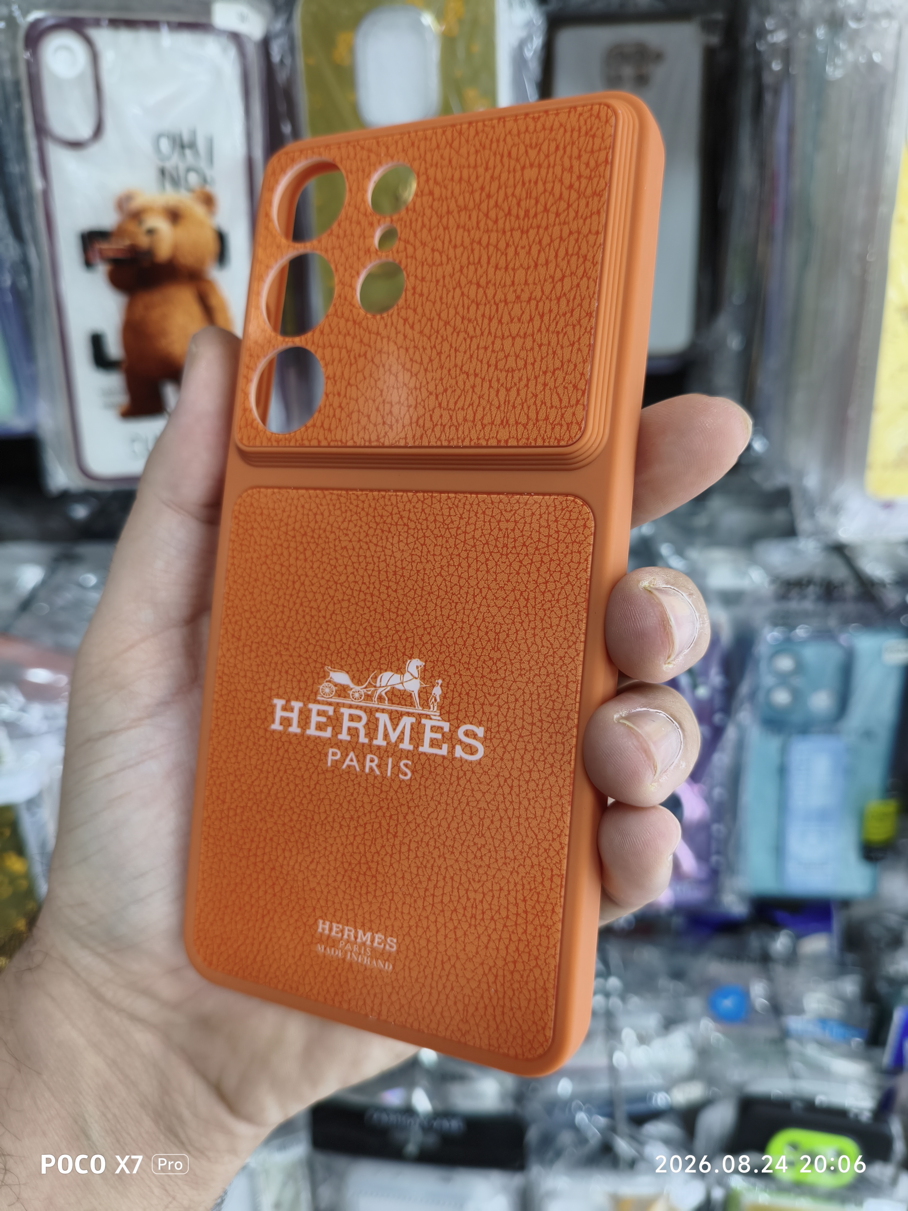 قاب Samsung S26 ultra طرح هرمس Hermes | قاب لوکس و خاص نارنجی