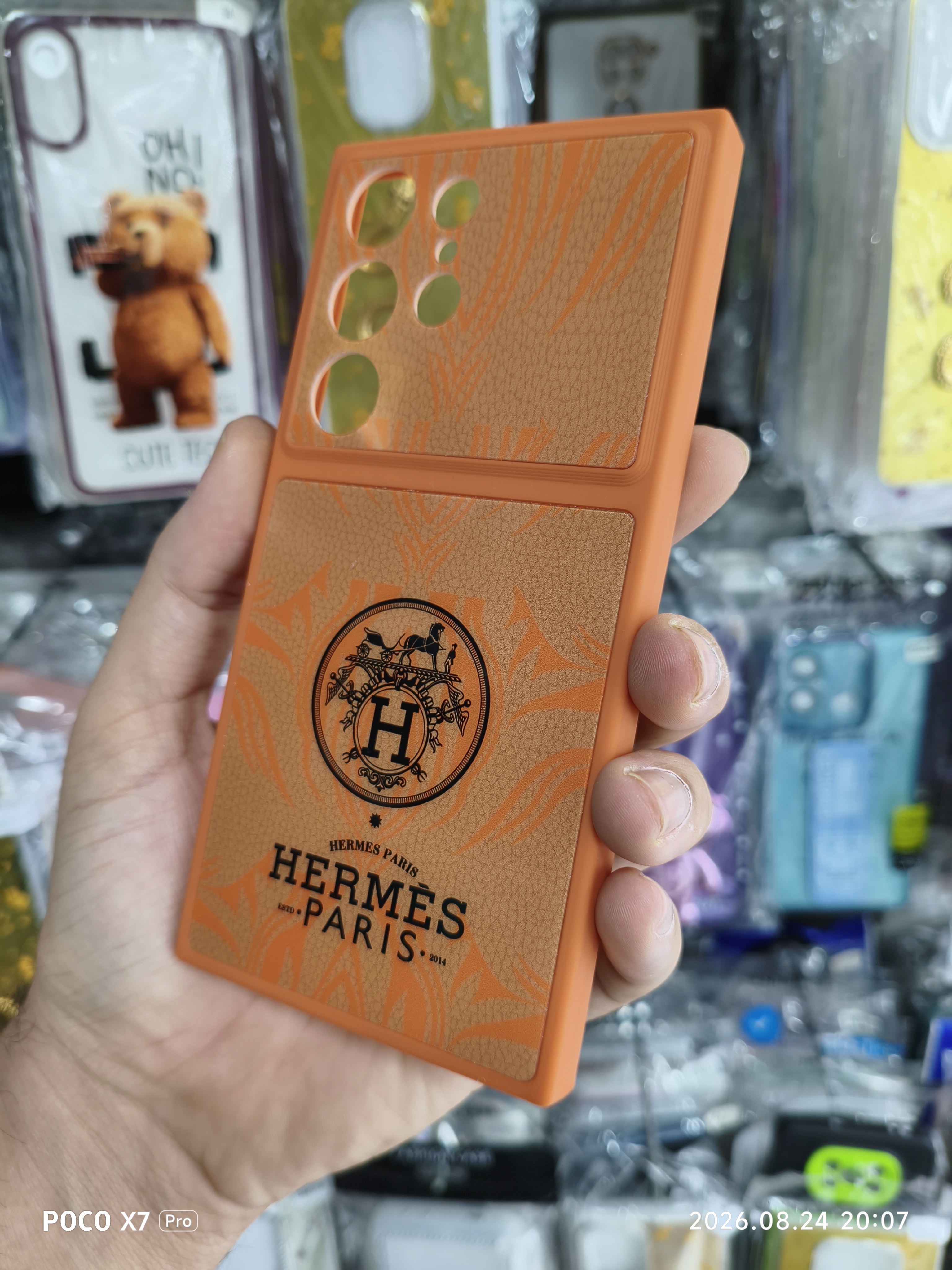 قاب Samsung S24ULTRA طرح هرمس Hermes | قاب لوکس و خاص نارنجی
