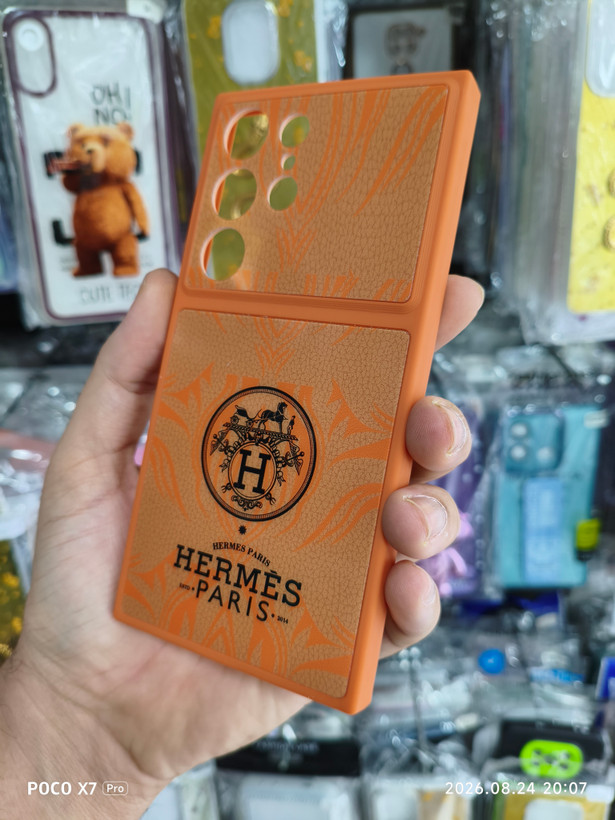 قاب Samsung S24ULTRA طرح هرمس Hermes | قاب لوکس و خاص نارنجی