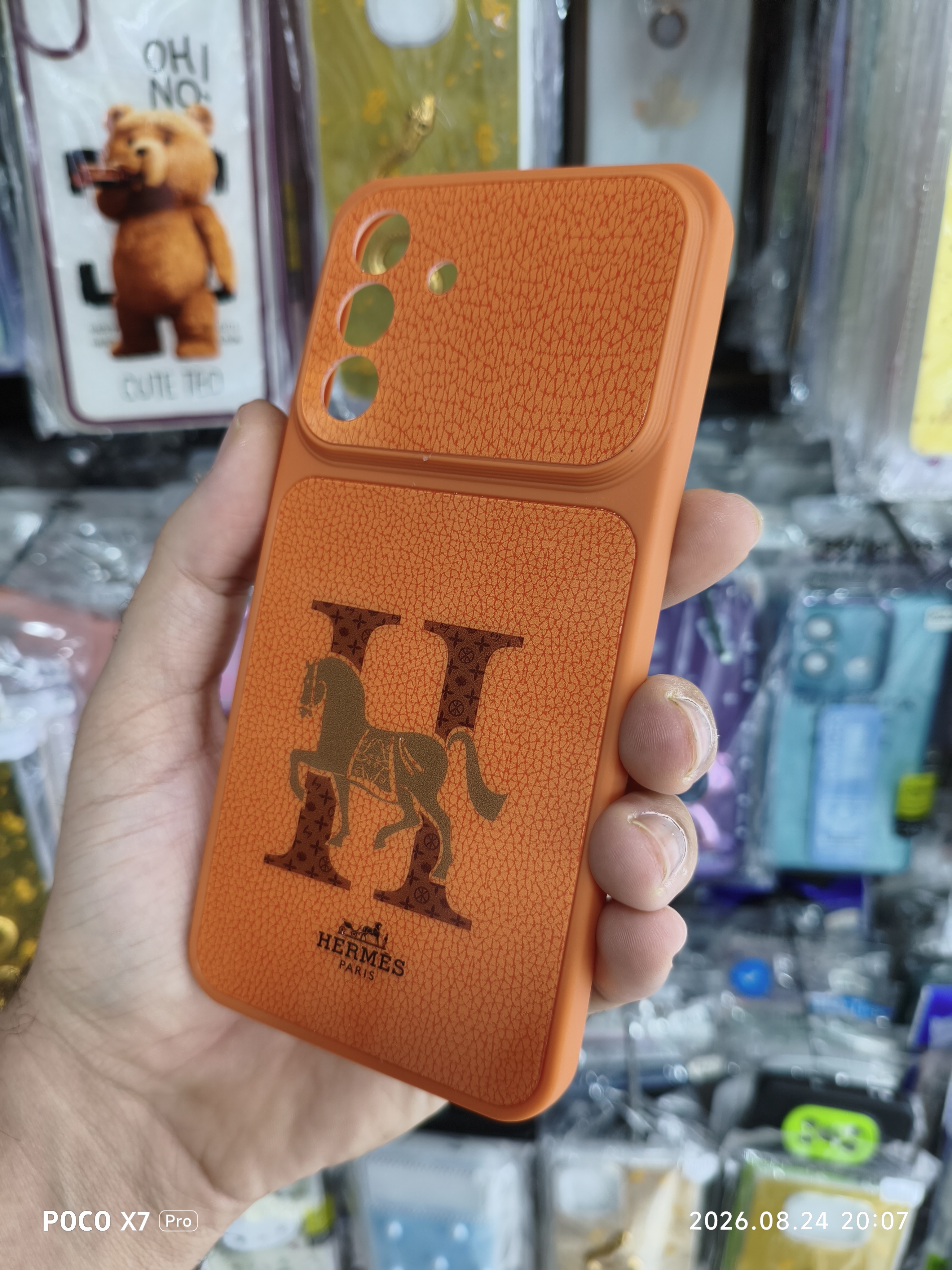قاب Samsung A56 / A36 طرح هرمس Hermes | قاب لوکس و خاص نارنجی