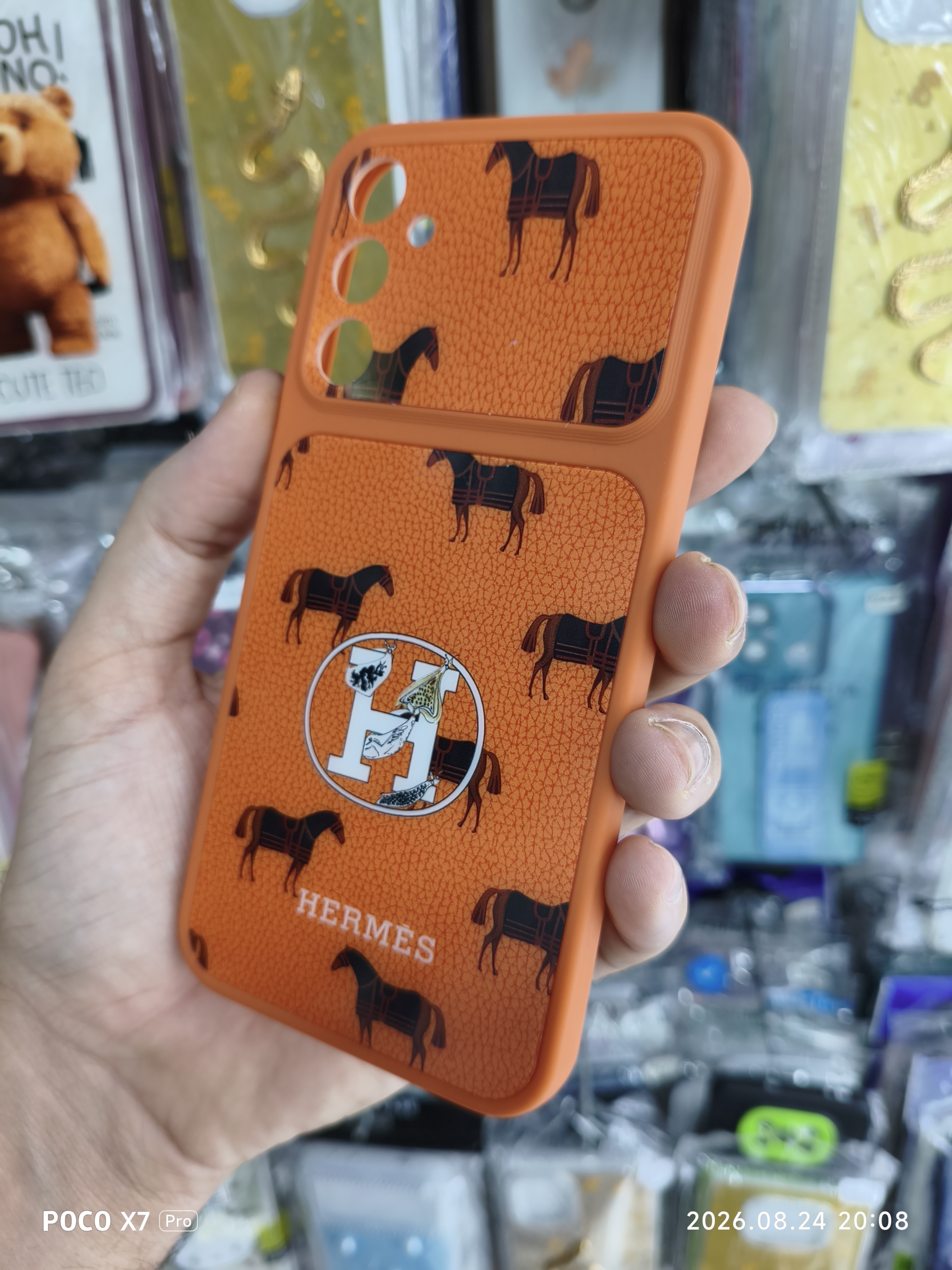 قاب Samsung A24 4g طرح هرمس Hermes | قاب لوکس و خاص نارنجی