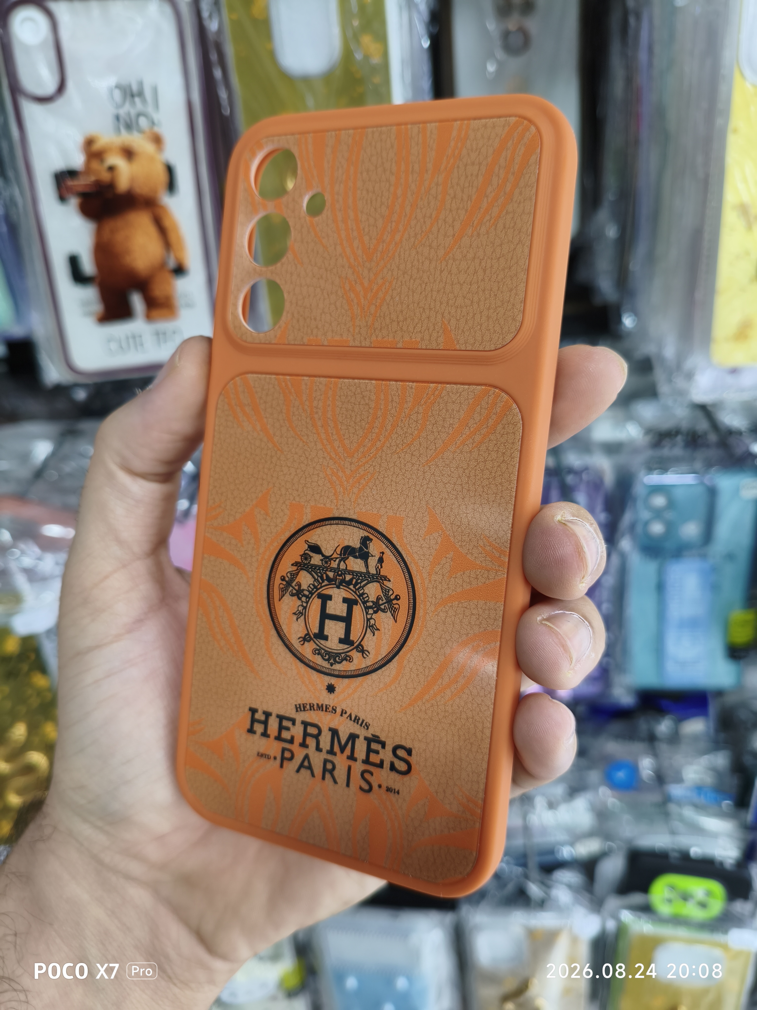 قاب Samsung A24 4g طرح هرمس Hermes | قاب لوکس و خاص نارنجی