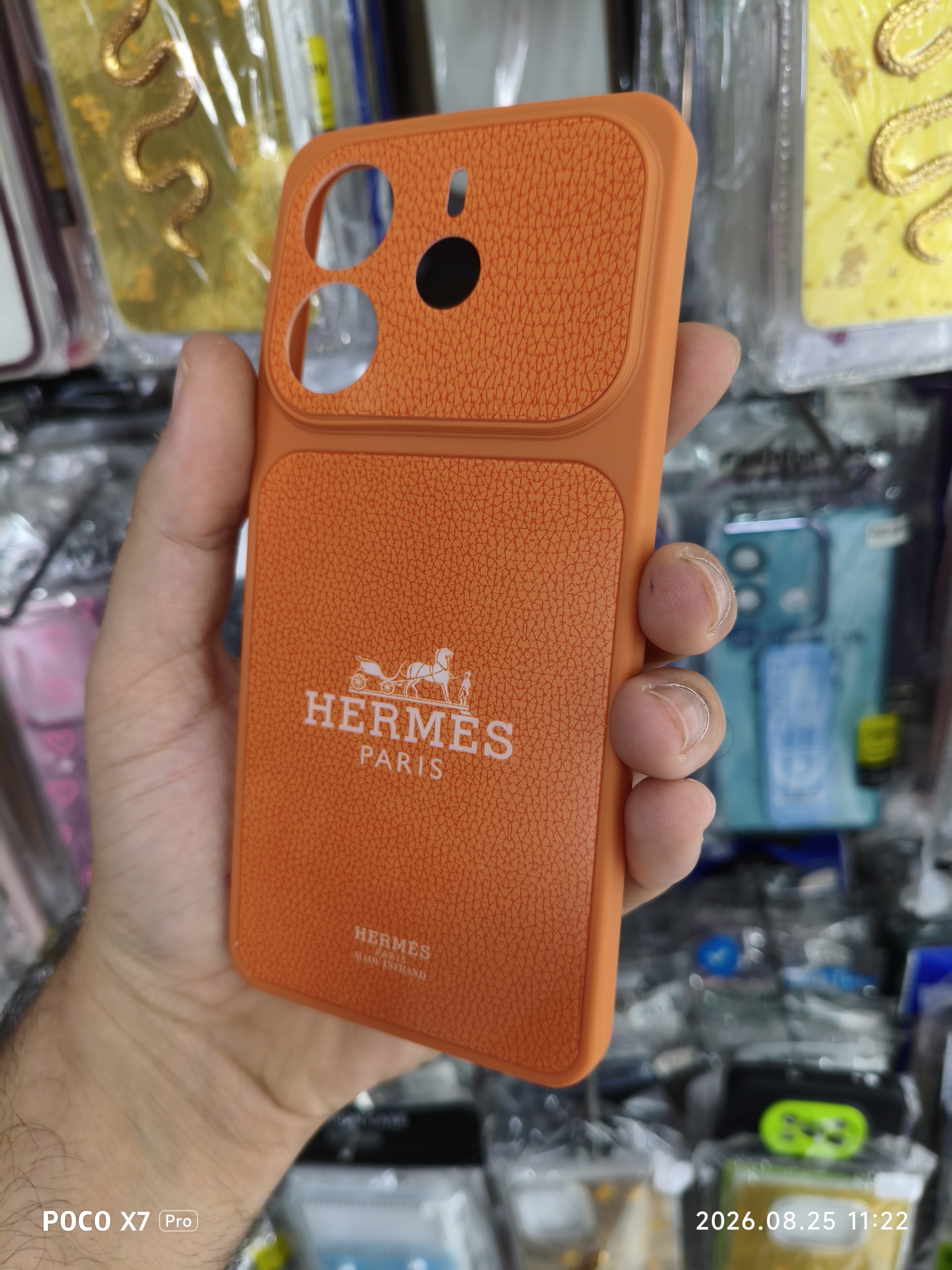 قاب Xiaomi Redmi Note 14 4g طرح هرمس Hermes | قاب لوکس و خاص نارنجی