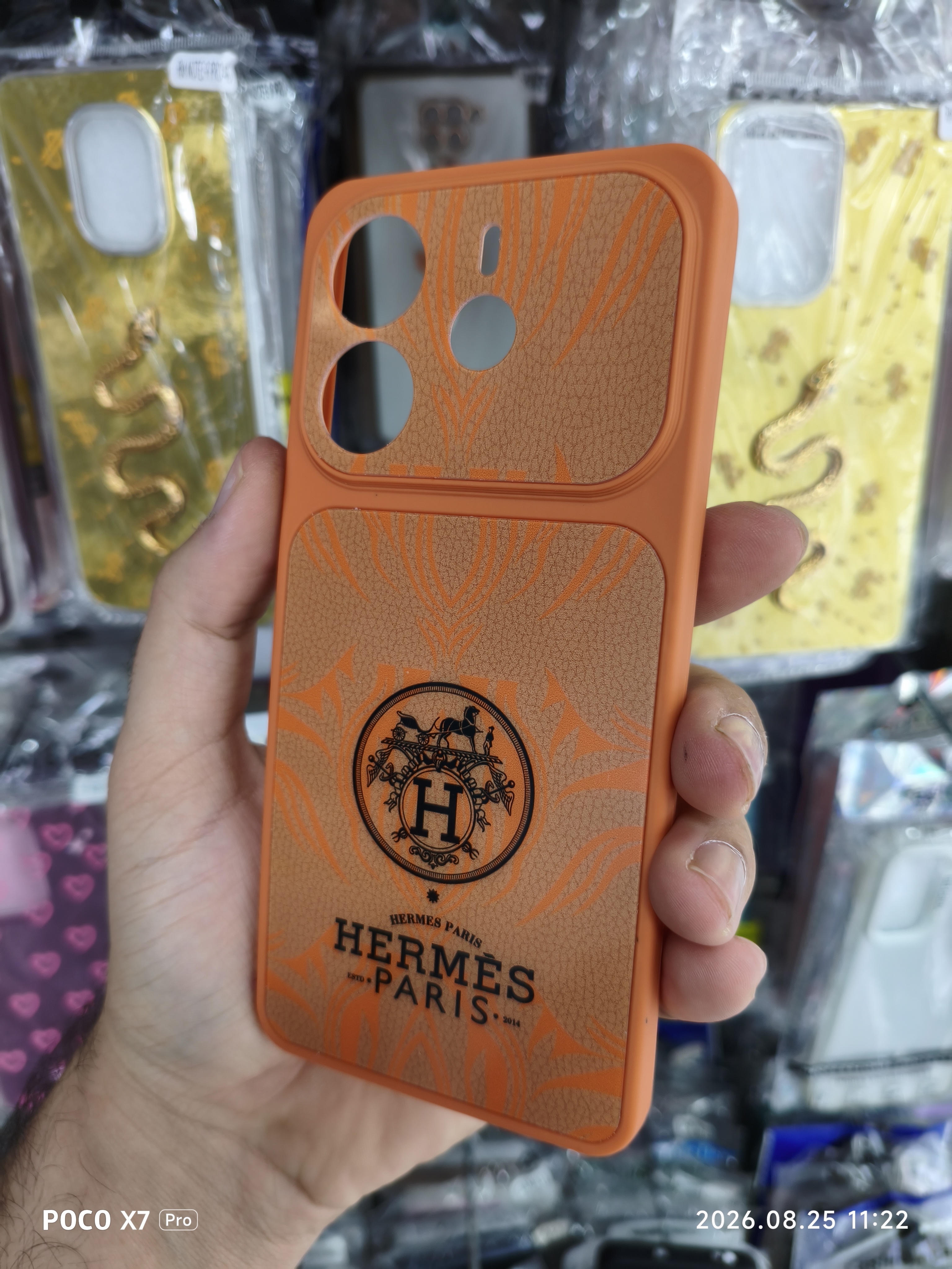قاب Xiaomi Redmi Note 14 4g طرح هرمس Hermes | قاب لوکس و خاص نارنجی