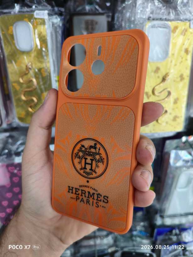 قاب Xiaomi Redmi Note 14 4g طرح هرمس Hermes | قاب لوکس و خاص نارنجی
