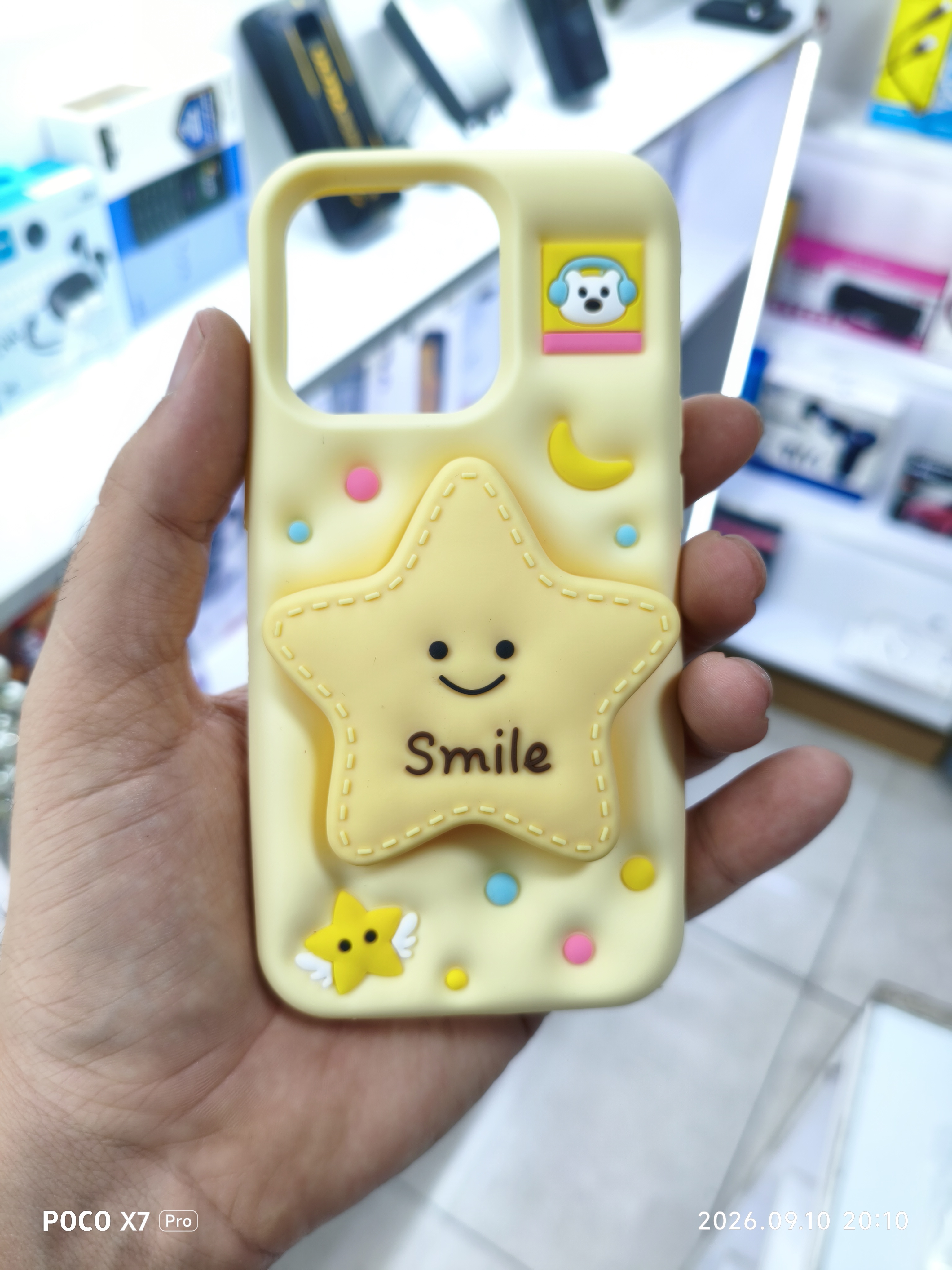 قاب زرد طرح ستاره ⭐ گوشی iphone 13 pro / 14 pro / 15 pro