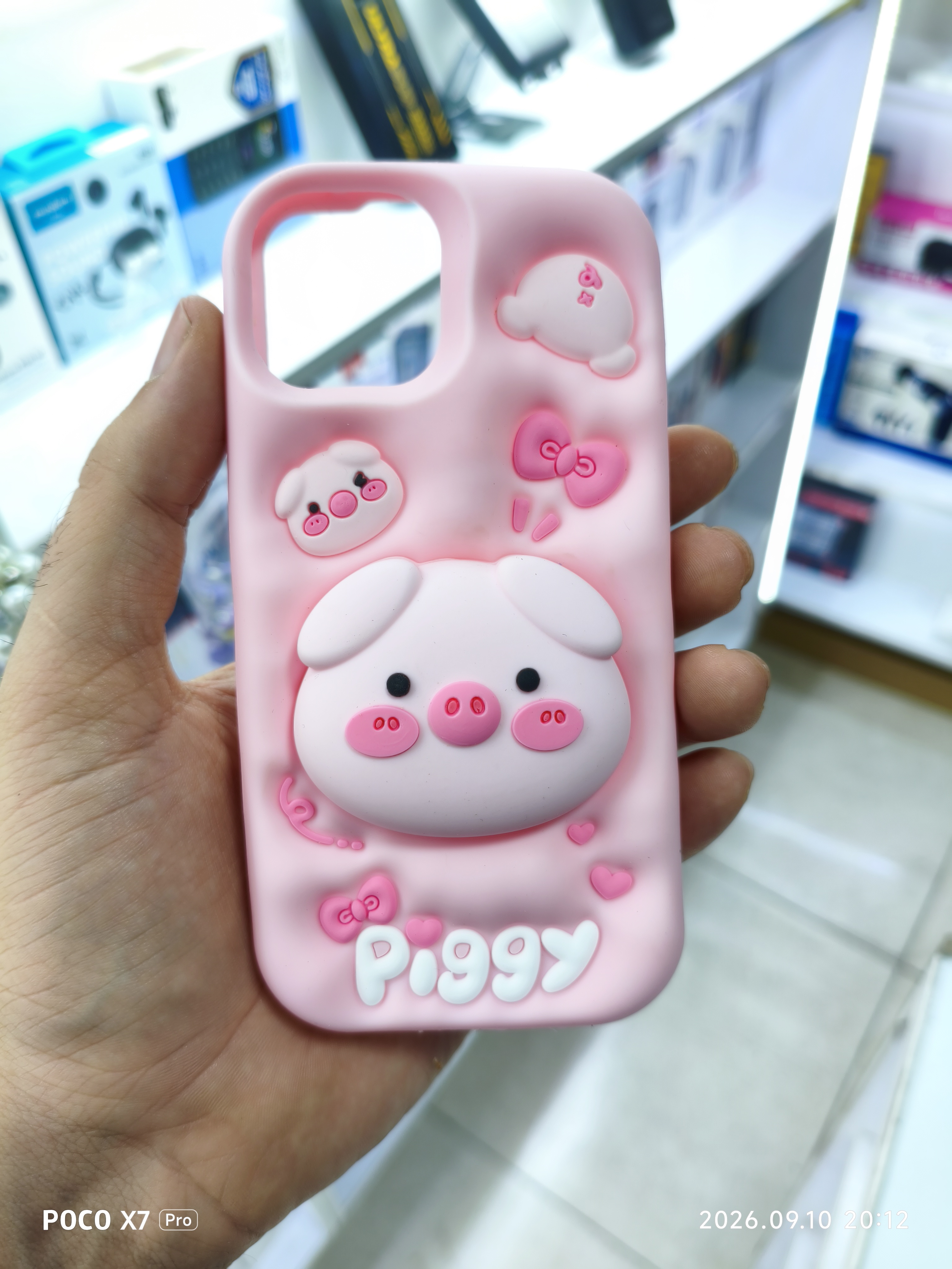 قاب صورتی طرح خوک 🐷 گوشی iphone 13/14/15