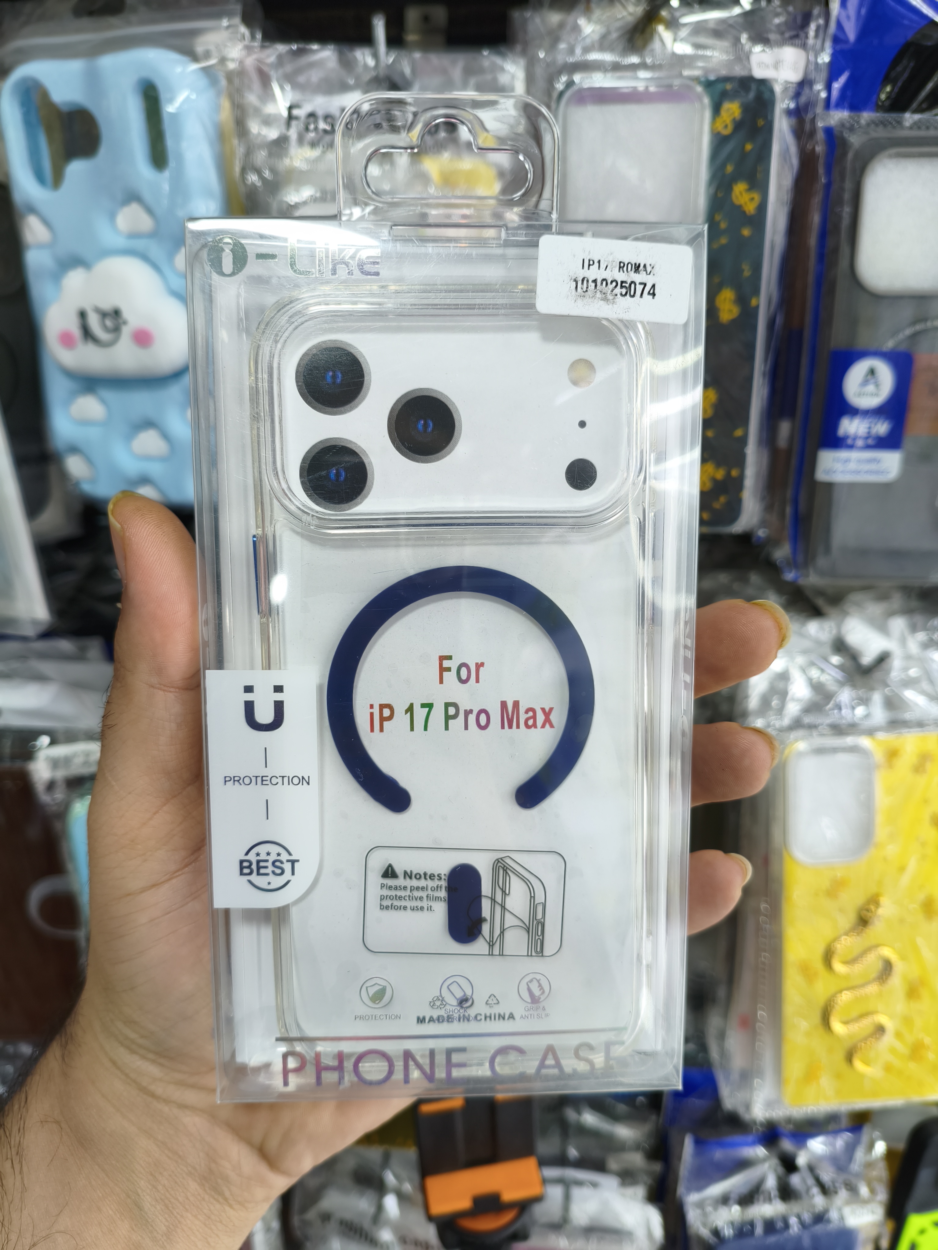 قاب iPhone 17 pro max 100% ORG شفاف مگ سیف فعال سرمه ای